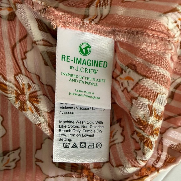 J Crew Ruffle Sleeve Top Climbing Floral Blouse Women's MED Pink Boho Preppy - Picture 8 of 9